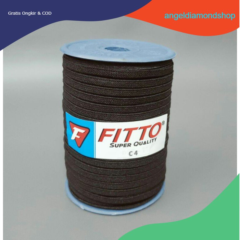 1 Roll (100 yard) Karet Elastis 4 mm hitam Flower basket / FITTO