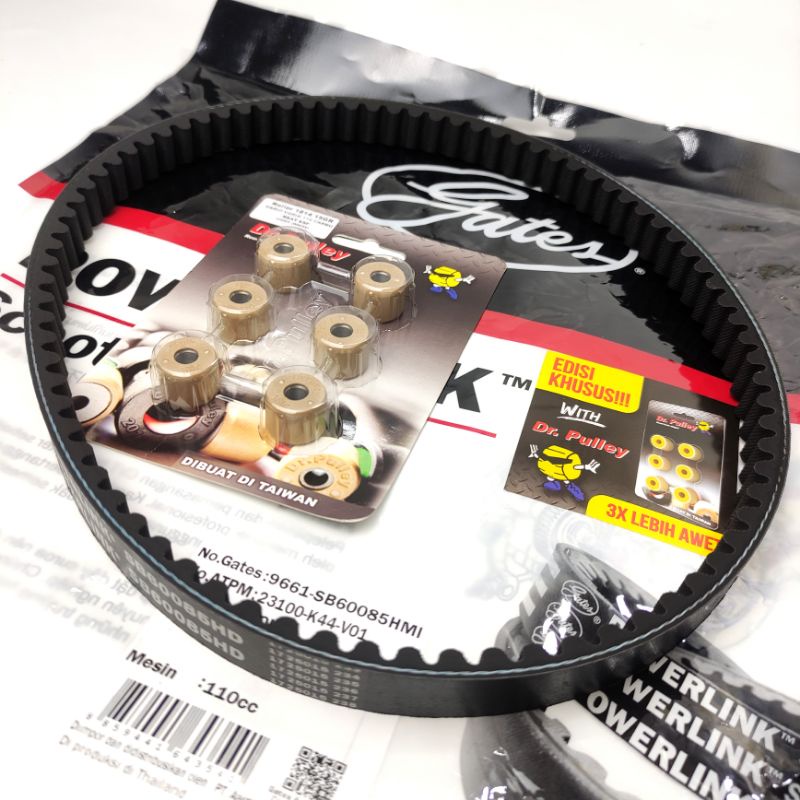 VANBELT SET V BELT + ROLLER RACING BEAT FI ESP. SCOOPY FI ESP. VARIO 110 ESP. BEAT STREET 2016-2019