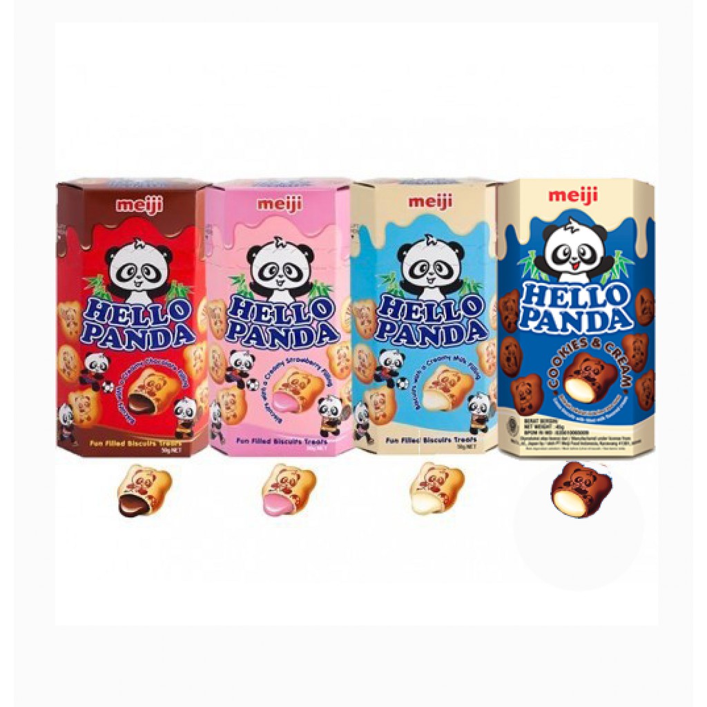 

Meiji Hello Panda Biskuit 42gr - Cokelat / Strawberry / Cookies Cream / Susu