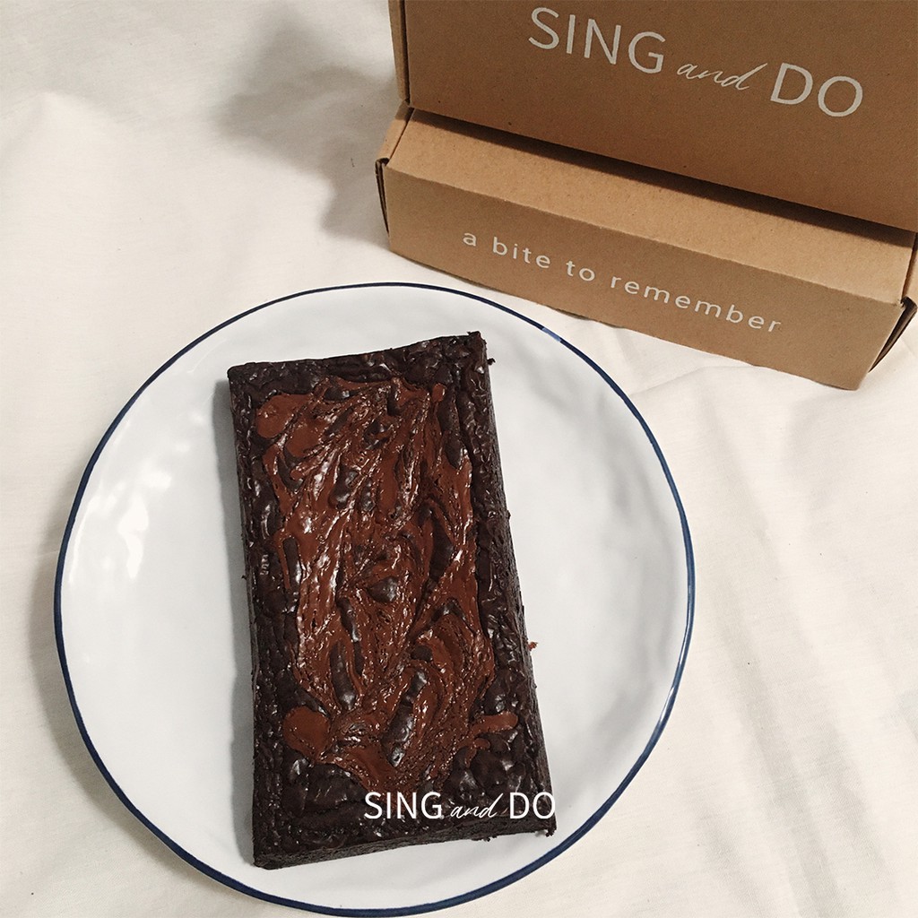 

SING and DO Darkchoco Peanut Butter Fudgy Brownies - Gluten Free, No Butter, Refined Sugar Free