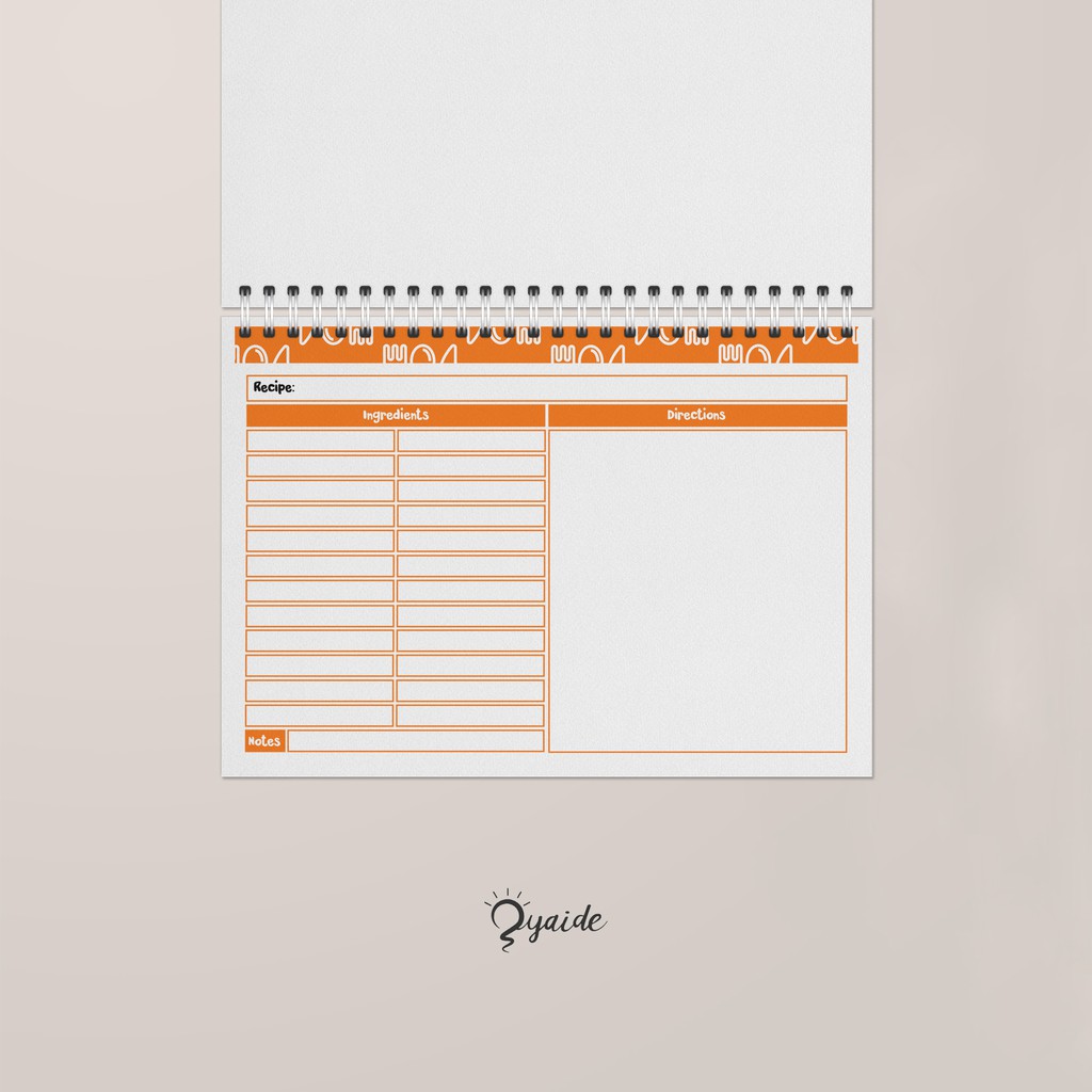 

Recipe Notes Planner Catatan Resep A4 A5 B5