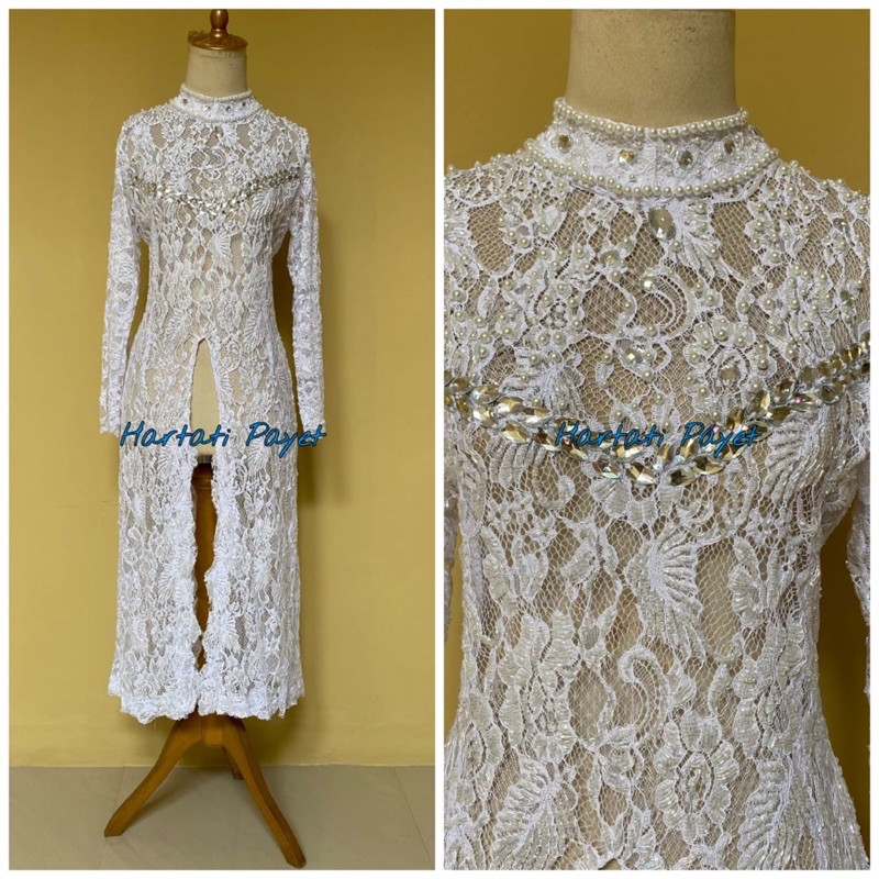 Kebaya Akad Nikah Prancis Full Payet / Gaun Pengantin / Wedding Dress / Kebaya Tunik Pengantin