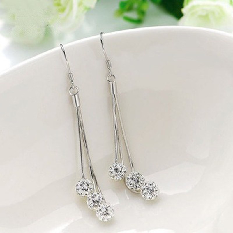 925 anting perak sterling anting-anting wanita dengan perhiasan fashion berlian-M