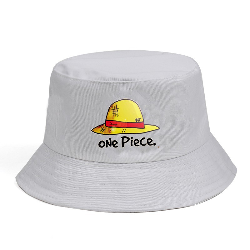 One Piece Topi Bucket Motif Anime Bajak Laut Bahan Katun 100%