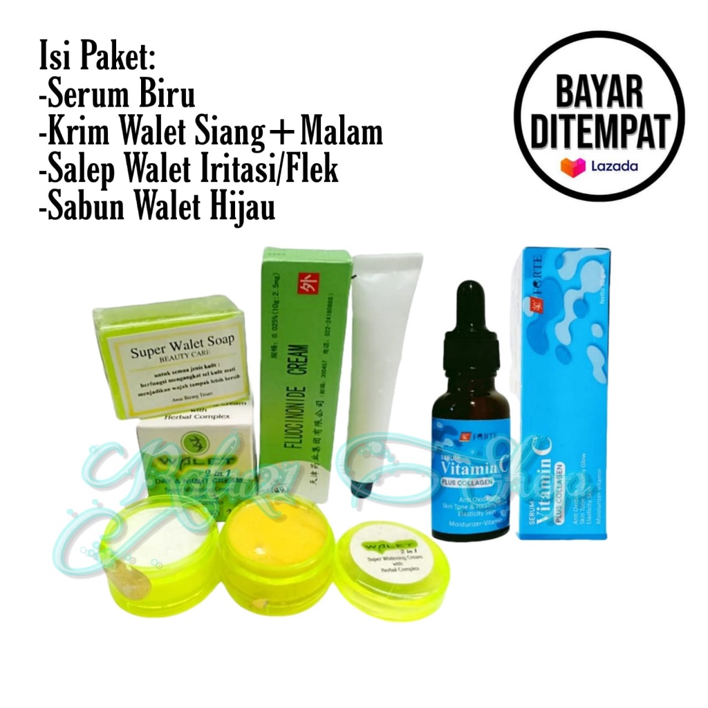Paket 4in1 Skincare Walet Herbal/Krim Wajah Siang Malam+Salep Perawatan Flek Hitam Dan Penghilang Je