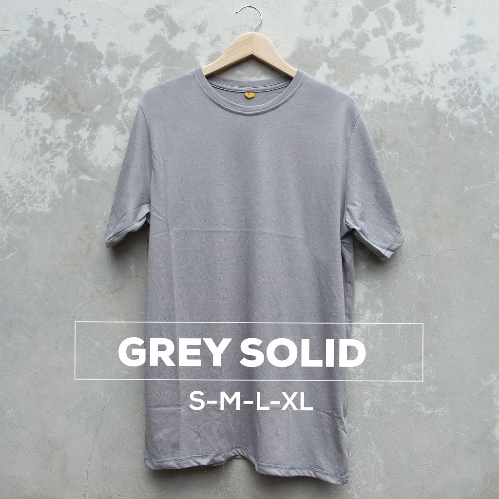 Kaos Polos Pria Grey Solid Cotton Combed 30s - Baju Polos Pria Abu Solid