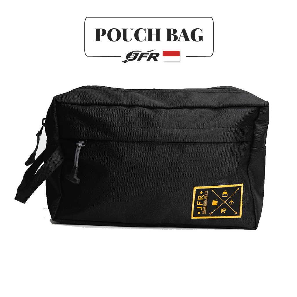 Tas Selempang Pinggang Waist Bag Bahan Polyester JT03 Black JFR
