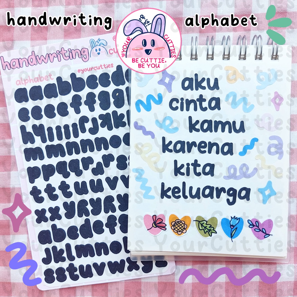 

[SHEET] STICKER STIKER ALPHABET ALFABET HURUF KECE TULISAN SENDIRI HANDWRITING
