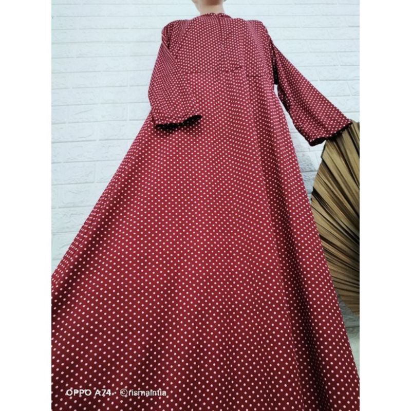 GAMIS HYGET JUMBO BUSUI MOTIF SABRINA POLKADOT TERBARU TERMURAH