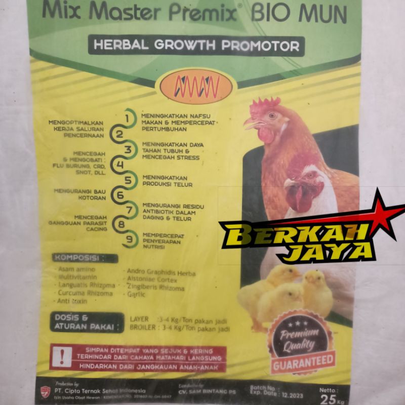 HGP Mix Master Premix herbal pakan ayam BIO MUN