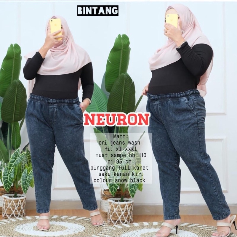 JEANS JUMBO WANITA JEAN BIG SIZE TERBARU fit XXL berat sd 100kg