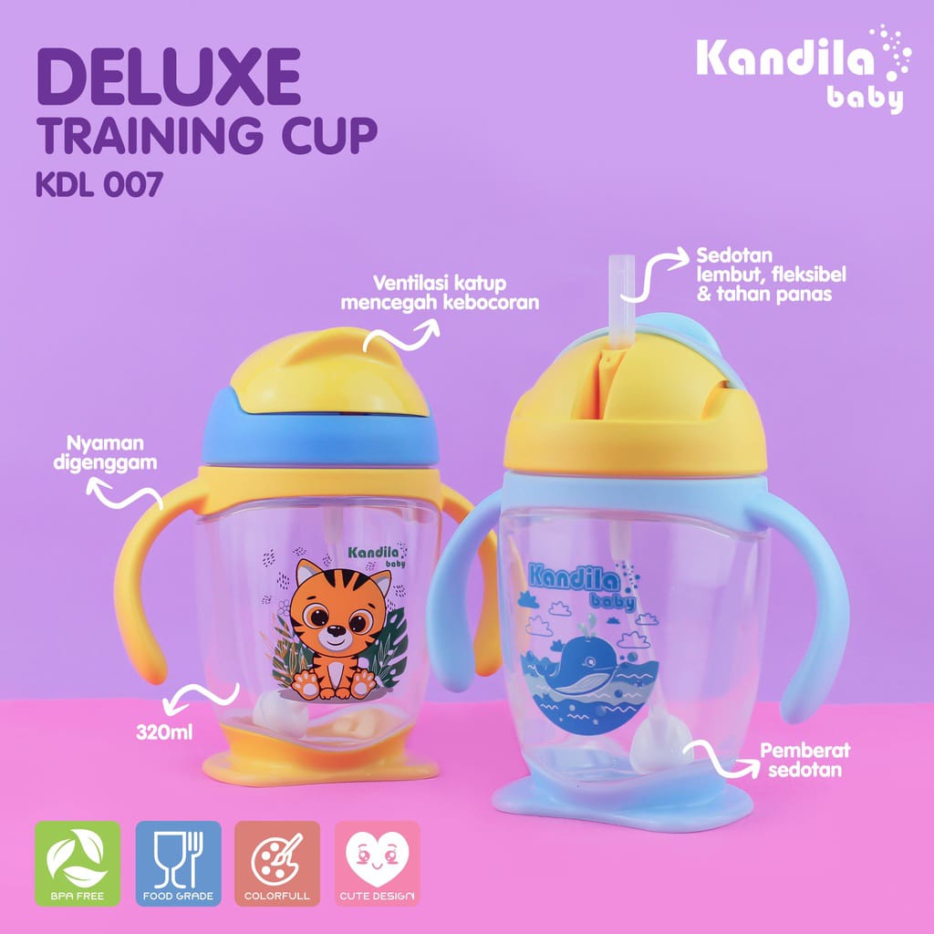 KANDILA BABY DELUXE TRAINING CUP 320ml / KDL007/ Tempat minum anak/ training cup/ tempat minum