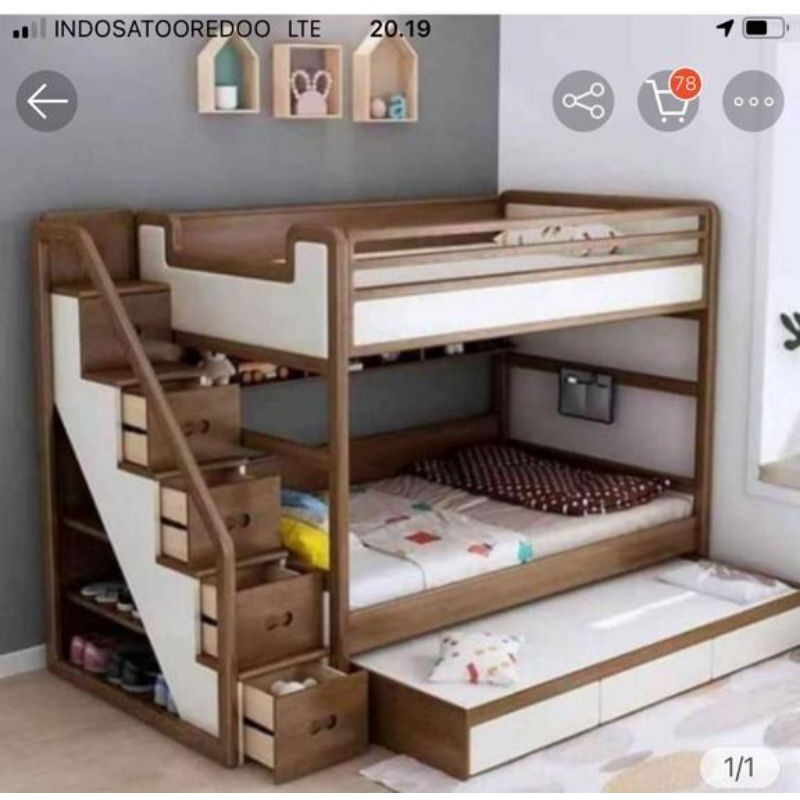 ranjang tingkat kayu jati custom