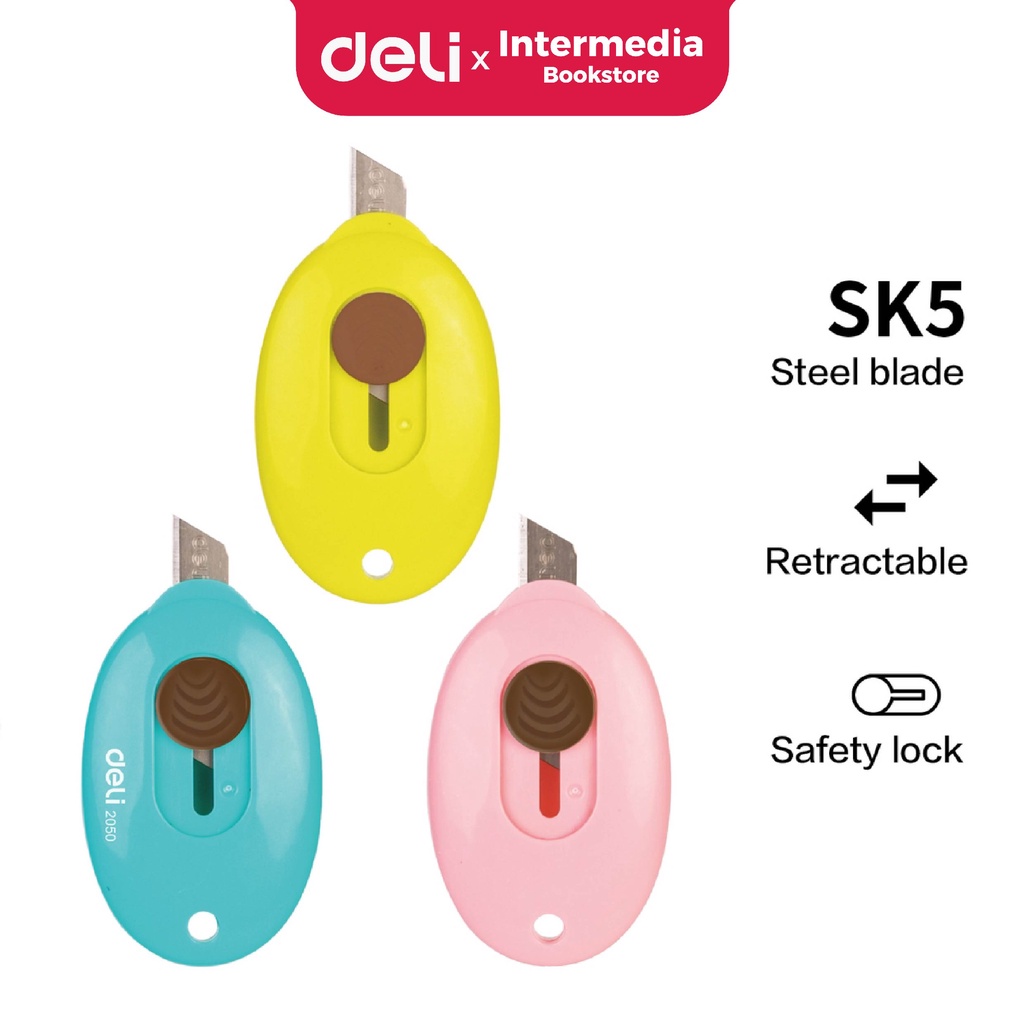 

Deli E2050 Mini Cutter Portabel 3 Warna Desain Simple, Pisau Tajam, Untuk Membuka Paket