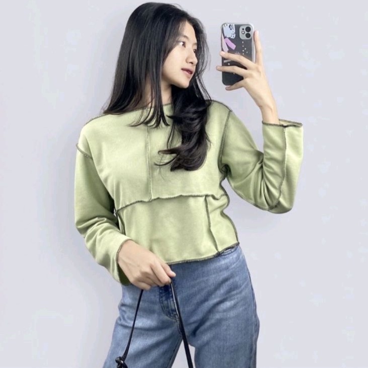 MERI Blouse wanita remaja kekinian Korean Style | my.fshnm | Crop Top Pressbody | Blouse crop | Baju
