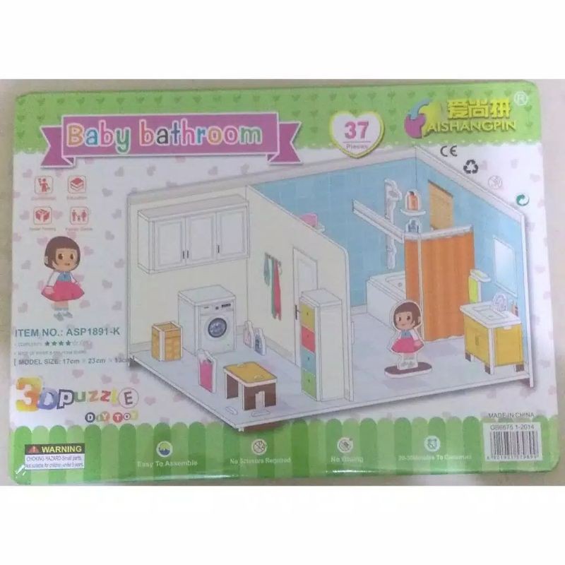 Part 2 Puzzle 3D DIY Model Ukuran Besar/3D Puzzle DIY Jigsaw (17K)