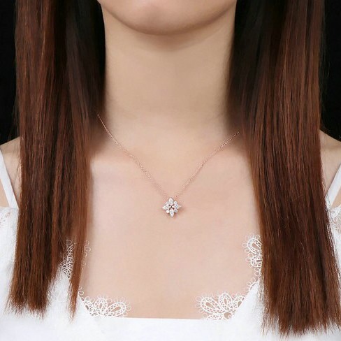 Kalung Gold Plated Lapis Emas Import Korea Kualitas Premium KGP007 Bunga Diamond