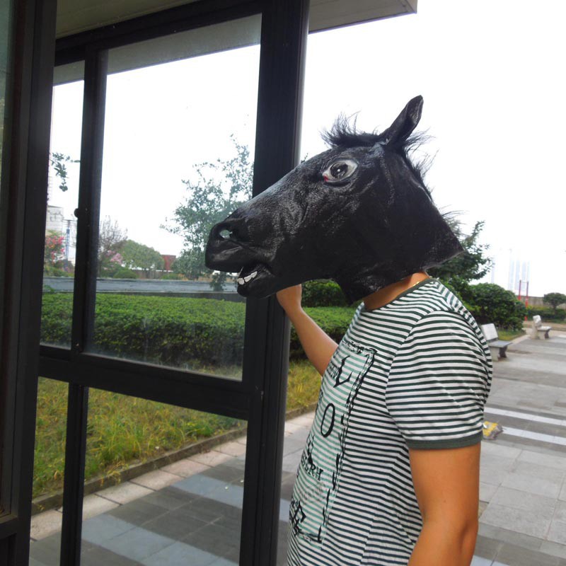 TOKU horse mask topeng kuda bahan latex halloween cosplay