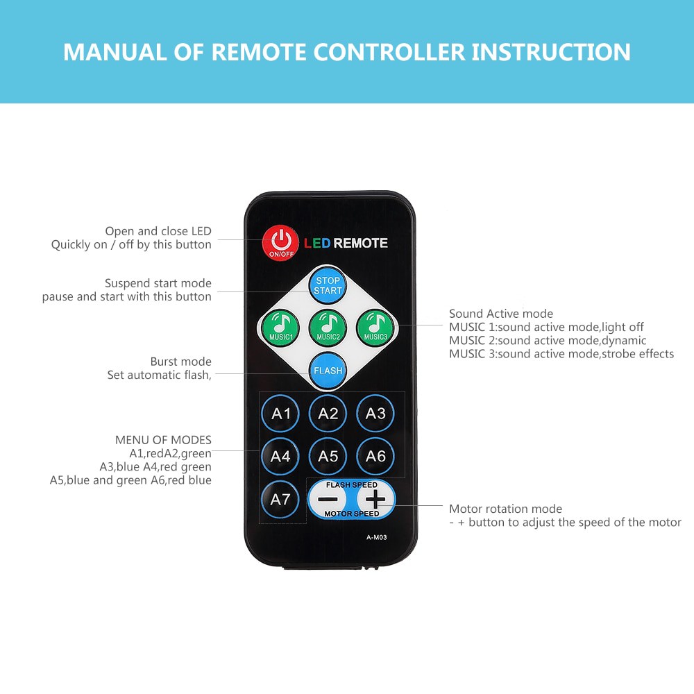 AGM Proyektor LED Lampu Disco + Remote Control EU Plug - CY-LV-RG - Multi-Color