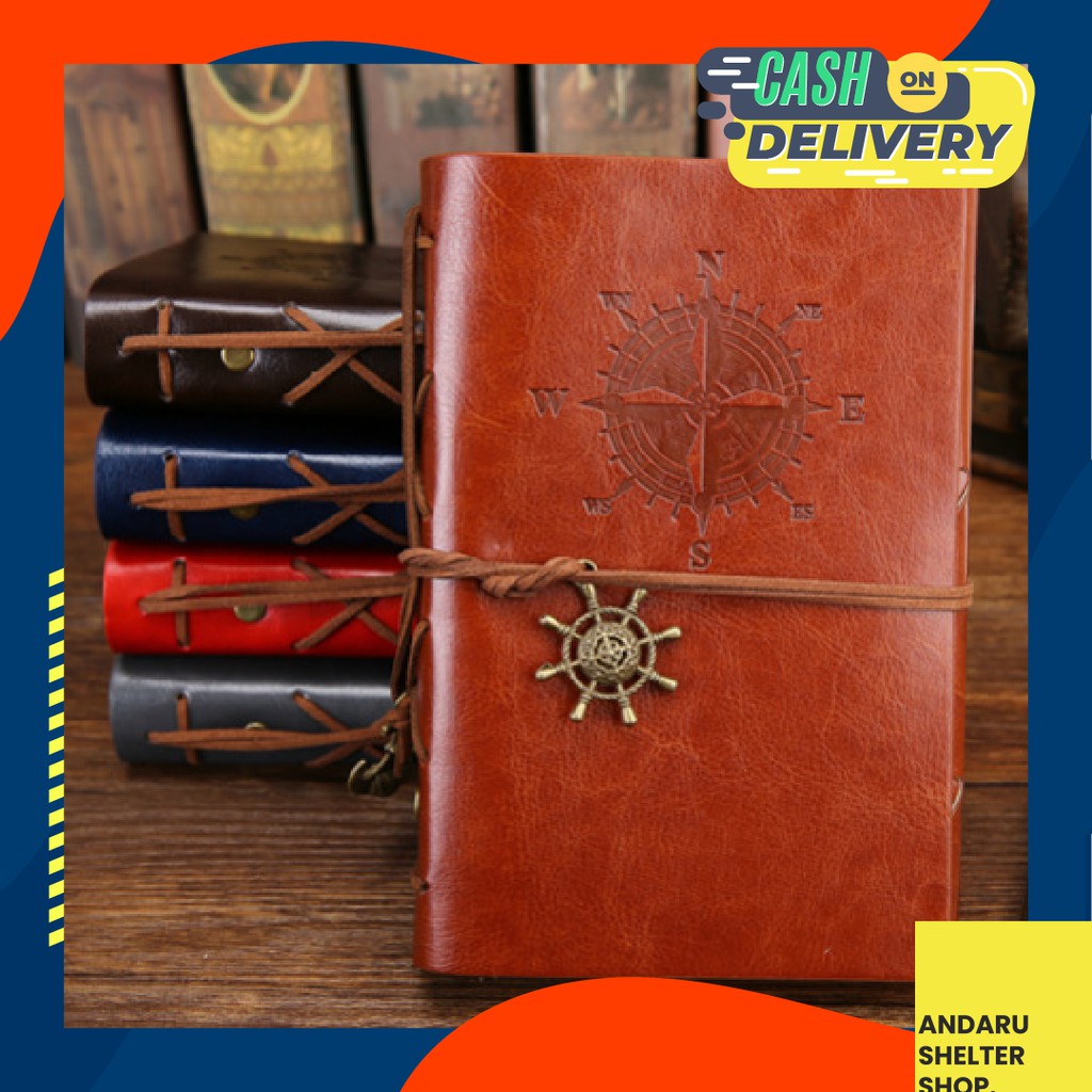 

Buku Catatan Lucu Binder Kulit Kuliah Buku Tulis Notebook Kulit Murah Model Retro Compass