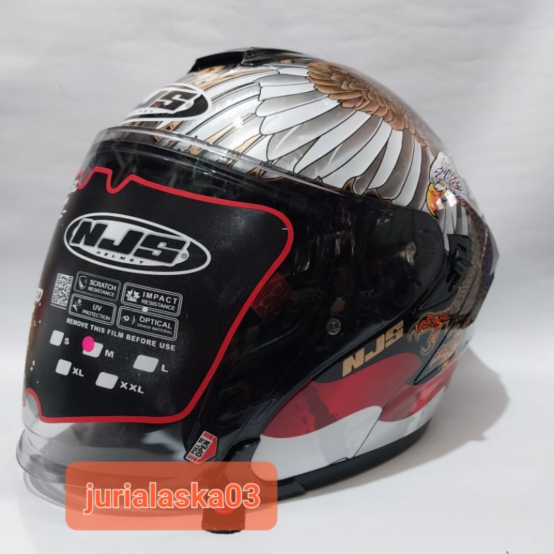 HELM NJS KAIROZ #GARUDA | HALF FACE SINGLE VISOR TERLARIS