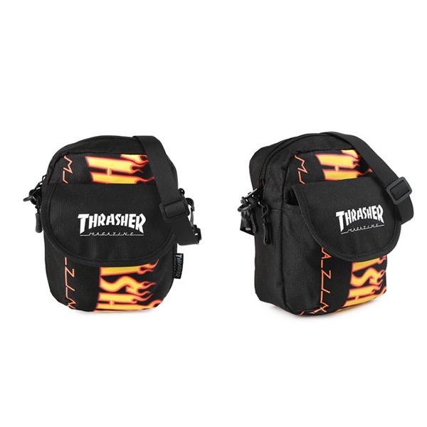 Thrasherr JLP Flame Burning Over Mini Shoulder Bag Black