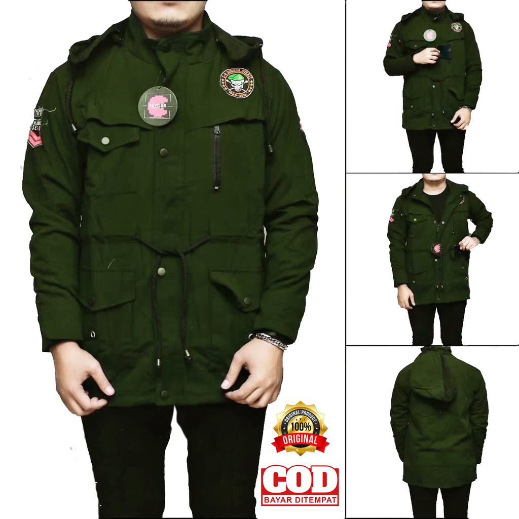 AKN - JAKET PARKA PRIA CANVAS JUSTINE / JAKET PARKA KANVAS PRIA PREMIUM TERBARU DAN TEBAL ORIGINAL DISTRO SENSOR