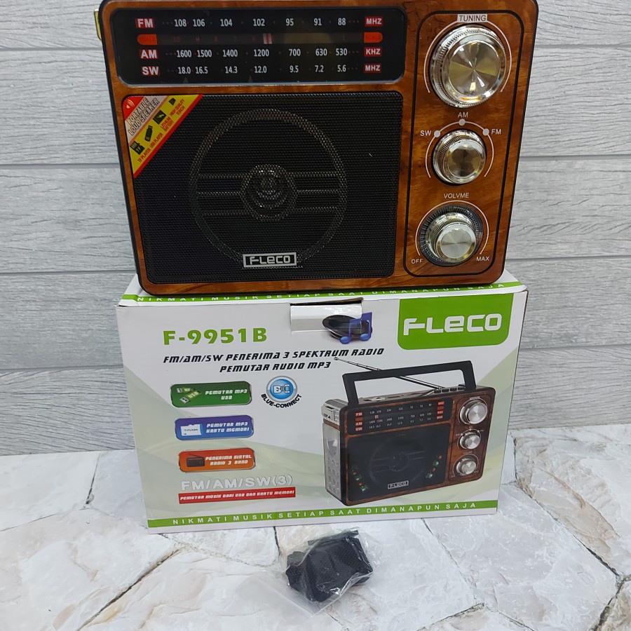 PROMO TERBARU!!! RADIO JADUL BLUETOOTH FLECO F-9951B - RADIO FLECO 3 BAND KLASIK