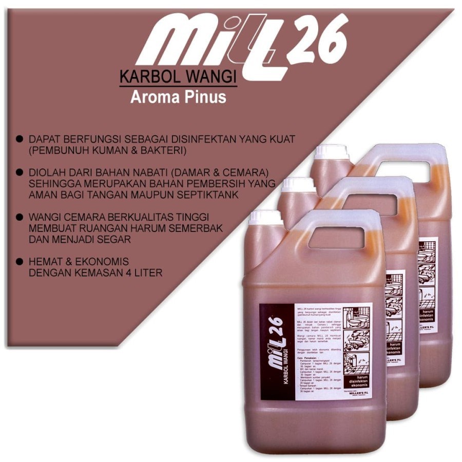 MILL 26 KARBOL AROMA PINUS DAN CEMARA 4000ML