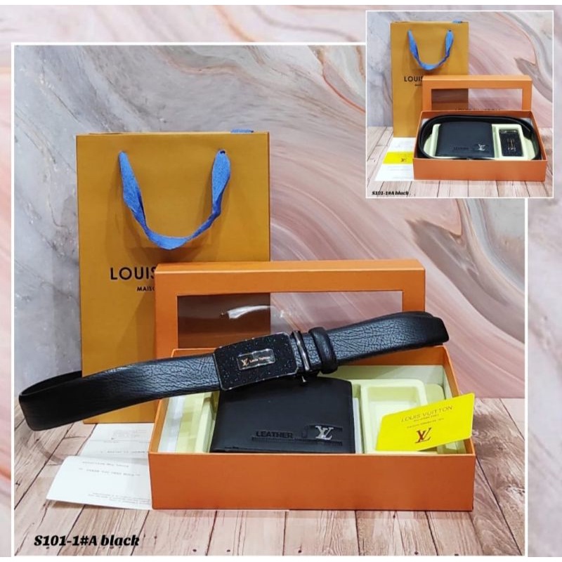 Paket Hemat Dompet+Ban Pinggang Pria LV