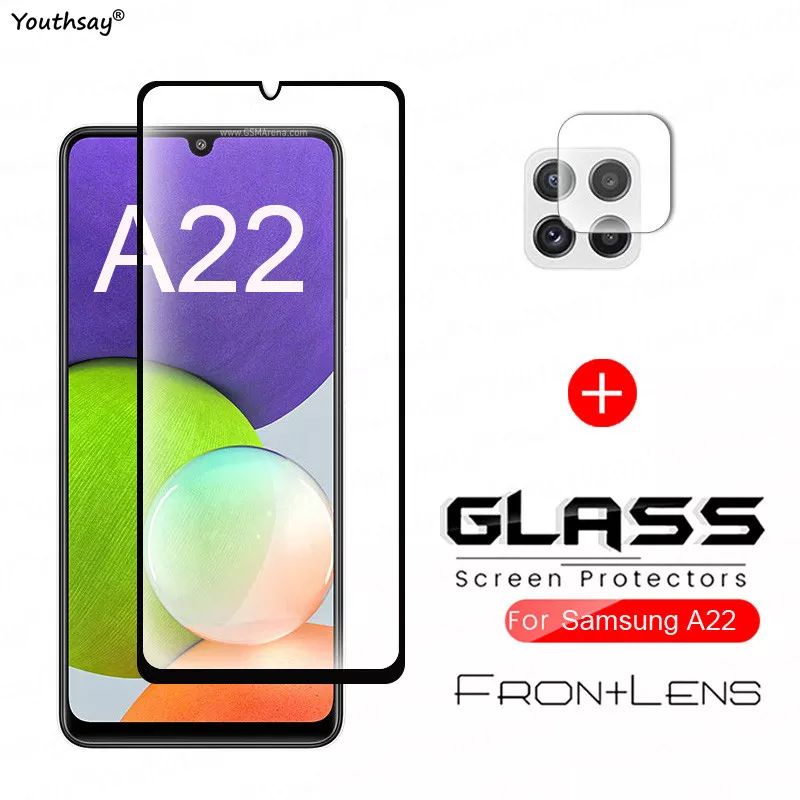 PROMO 3IN1 TEMPERED GLASS LAYAR KAMERA SKIN CARBON SAMSUNG GALAXY A22 5G TG ANTI GORES FULL SCREEN