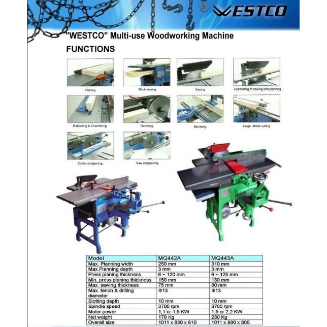 Multifunction Machine Auto Planing Westco MQ422A - MQ443A / Bench Planning