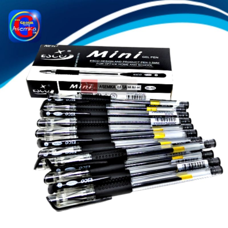 [GPA] Bolpen Esco Mini Gel grosir 12pcs