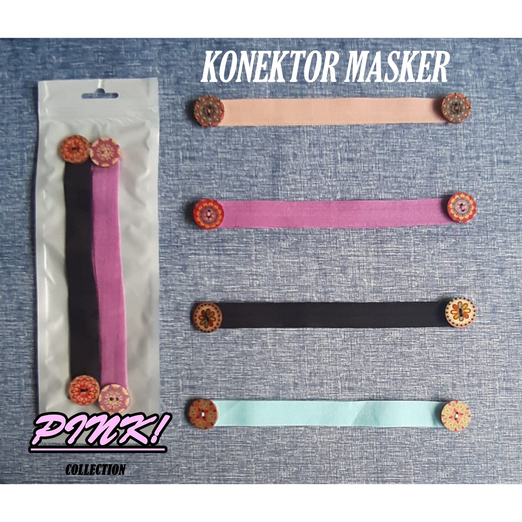 Konektor Masker Hijab Kancing Kayu | Tali Pengait Earloop Hijab Wanita | Pengait Masker Fashion Cewe
