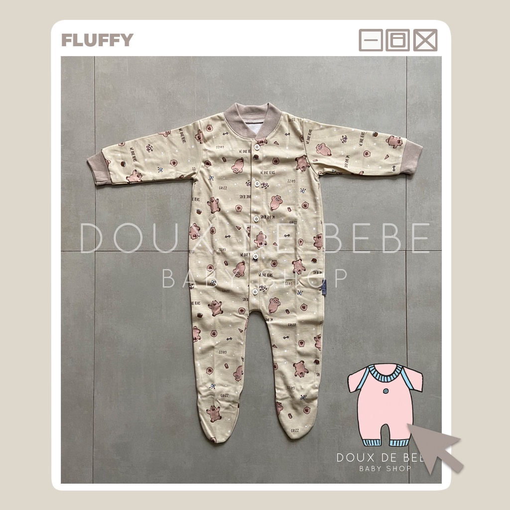 [MOMMYONLINE] FLUFFY Baju Kodok / Jumper Tutup Kaki We Bare Bears (Isi 3Pcs) size L