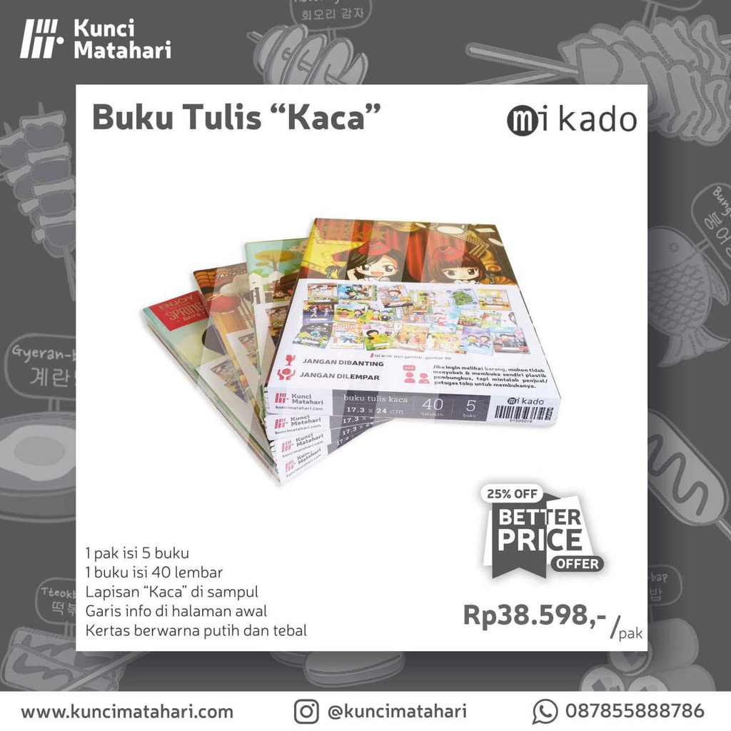 

1 Pak Buku Tulis Besar Korea Mikado