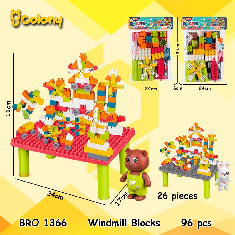 Meja Belajar Anak Lego Bricks Mini Table Blocks
