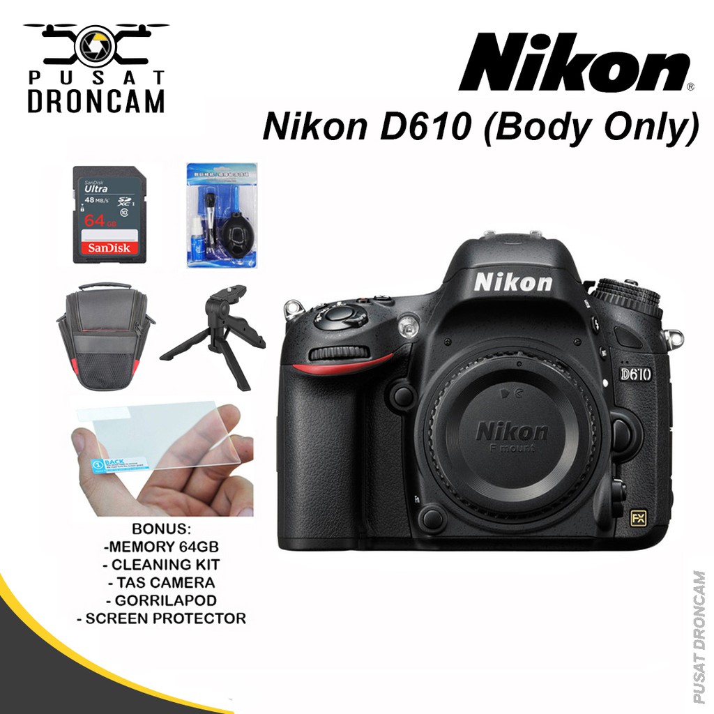 Nikon D610 Body Only - Kamera Nikon DSLR Full Frame BO D 610