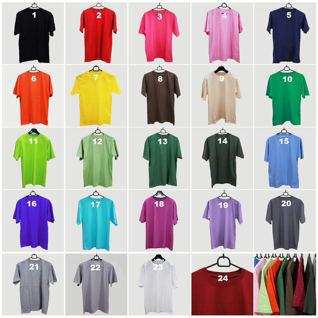  Kaos  Oblong  Polos Cotton Combed 20S Termurah Shopee 