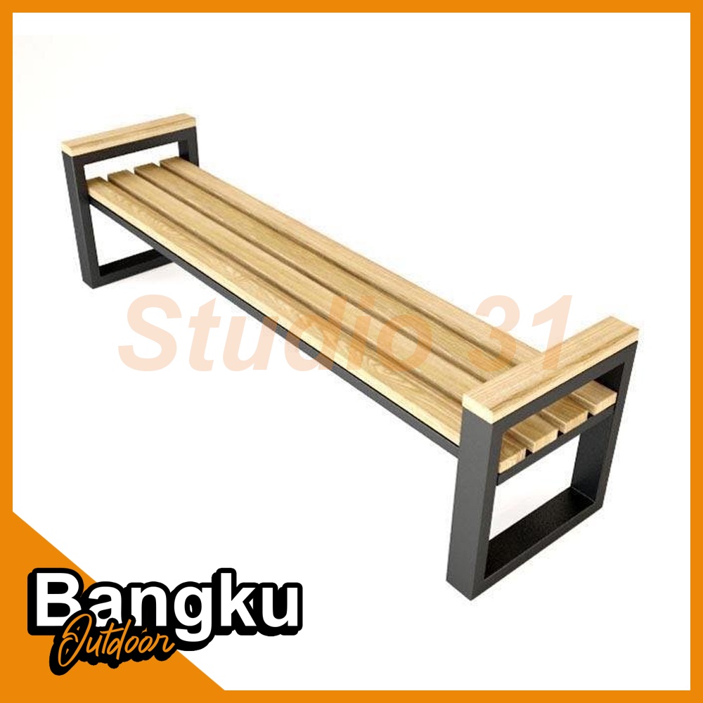 Bangku panjang besi kayu / Bangku taman industrial bench / Kursi panjang / Bangku outdoor