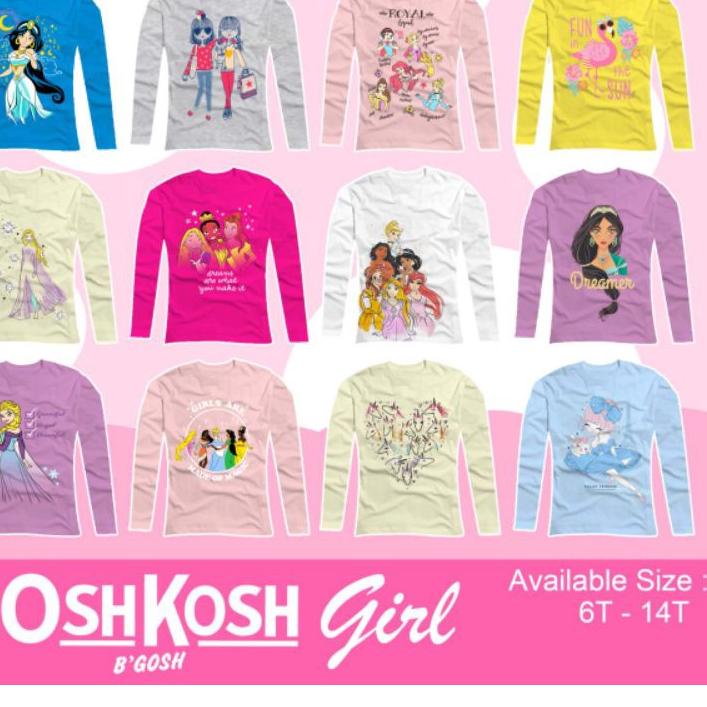 Kaos Anak Perempuan Lengan Panjang Oshkosh B'Gosh Size 6 -14Tahun 