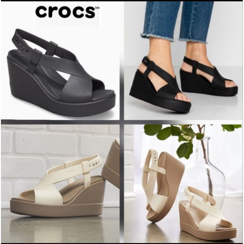 Crocs Brooklyn High silang / Sandal Wanita NEW Brooklyn high wedges