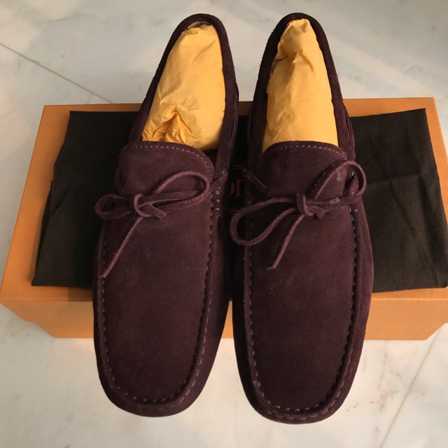 Sepatu Tod's Men New Gommini Red Brule Loafers 100% Authentic