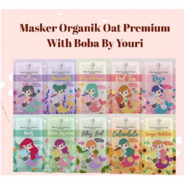 FREE MINI GOLD✨Masker Organik Oat Premium With Boba by Youri