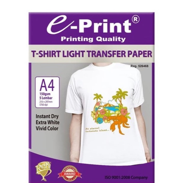 

E-Print Light T-shirt Transfer Paper A4 150GSM 5SHT