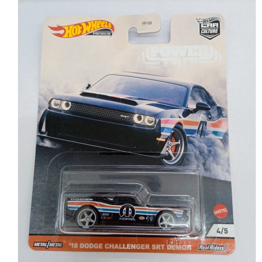 Diecast Hot Wheels 18 DODGE CHALLENGER SRT DEMON Hitam Power Trip Car Culture HW Hotwheels Mobil Mainan Anak