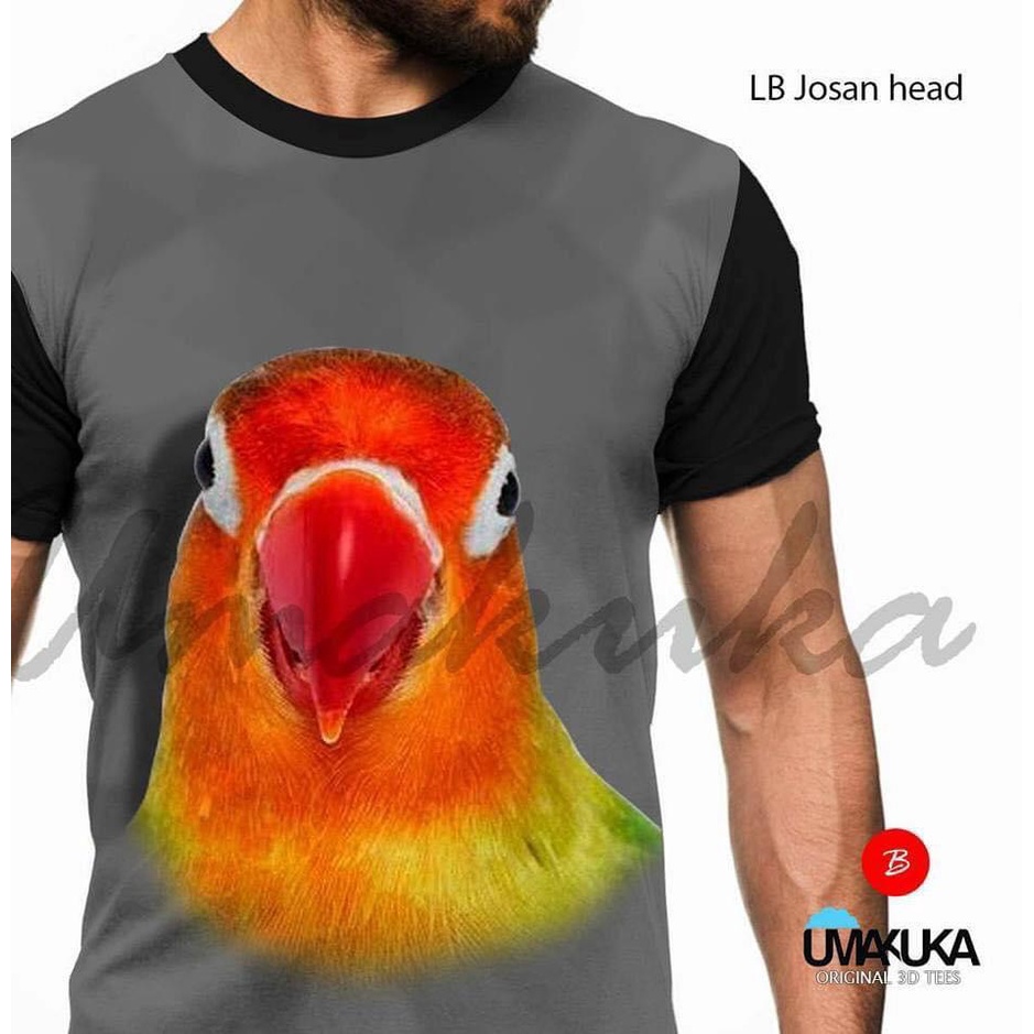 Kaos Distro Terbaru Terlaris  3D Fullprint Kicau Mania Burung LoveBird  biola head Keren