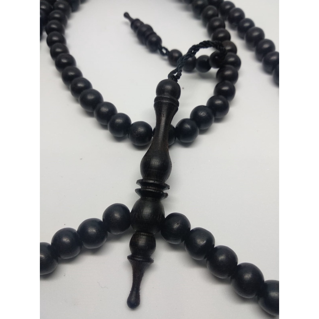 tasbih kayu bertuah gali kelor serat besi isi 99/ tasbih kayu gali kelor hitam tenggelam ukuran 8mm