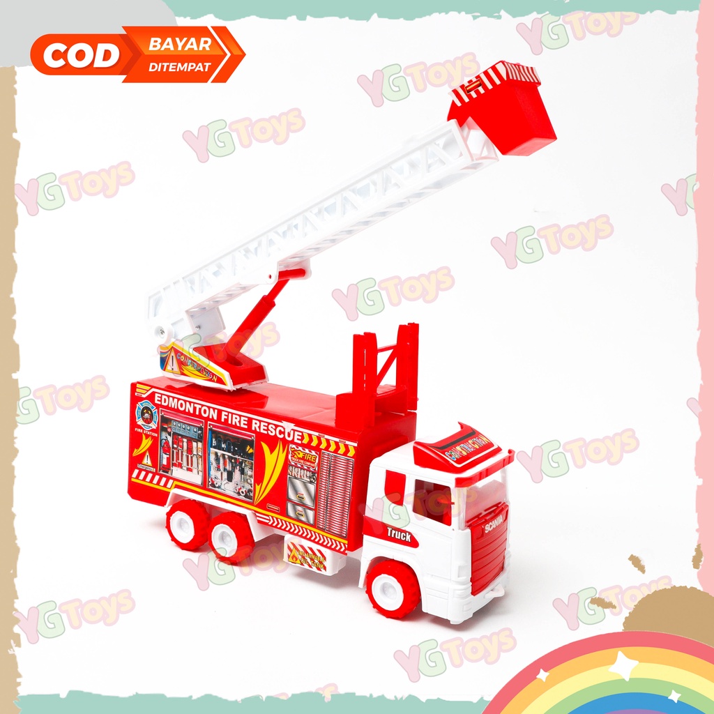 YGtoys Mobil Pemadam Kebakaran Mainan Fire Truck Station Damkar Laki Laki Fire Rescue