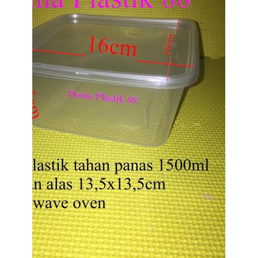 ♣ Isi 25PC 1500ML kotak tempat box wadah plastik makan nasi food packing ◄